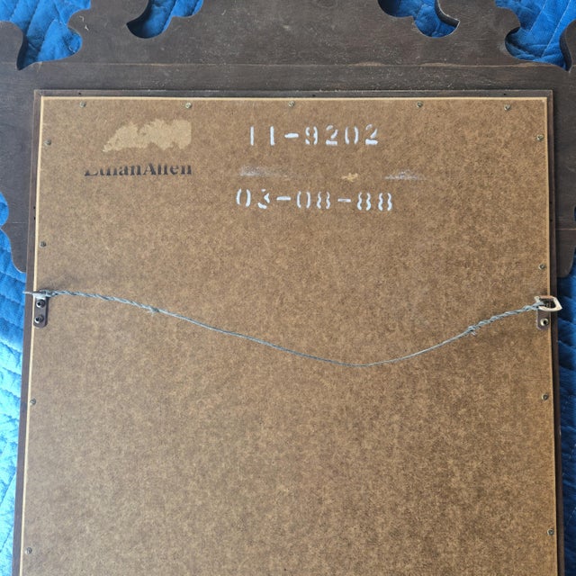 Wood Late 20th Century Wooden Chippendale Ethan Allen Wall Hanging Mirror For Sale - Image 7 of 8