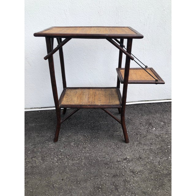 English side table, dry bar. This charming English side table, dating to circa 1920, features a distinctive tortoiseshell...