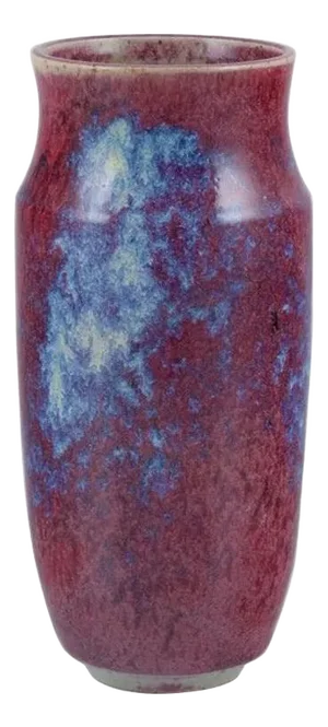 French Ceramic Vase in Glaze in Shades of Blue-Violet