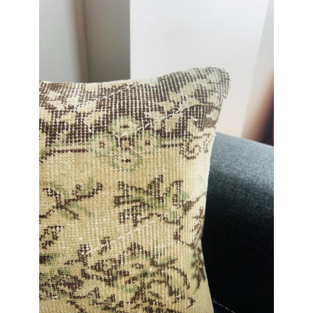 This pillow cover was made from an authentic Turkish Isparta rug woven in 1976 — nearly 50 years old. The rug was hand-...