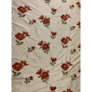 Lee Jofa's "Silk Poppies" Silk Embroidered Fabric - 7 Yards For Sale