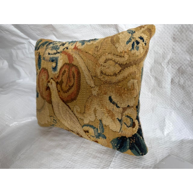 Baroque 17th Century Brussels Figural & Fruit Tapestry Pillow For Sale - Image 3 of 7