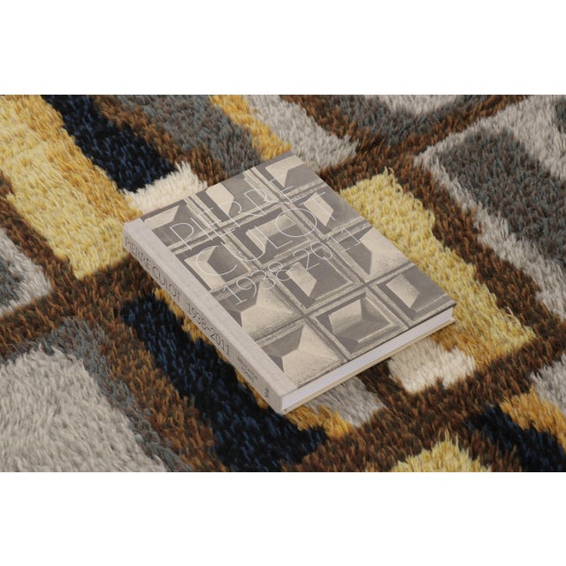 Vintage Swedish Rya Rug With Gray and Brown Geometric Grid - Rug & Kilim For Sale - Image 10 of 10