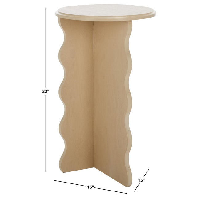 Modern Lilith Wavy Accent Table in Natural For Sale - Image 3 of 8
