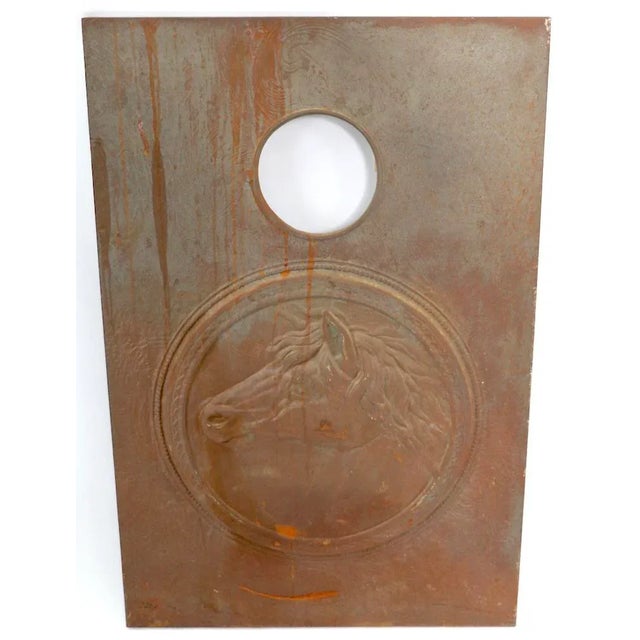 Cast Iron Equine Theme Fireback For Sale - Image 4 of 6