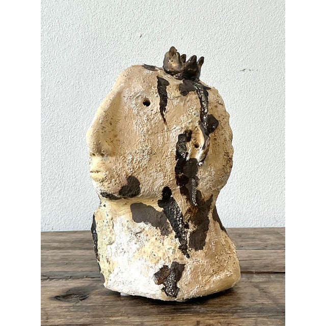 Late 20th Century Vintage Original Studio Pottery Bust For Sale - Image 5 of 12