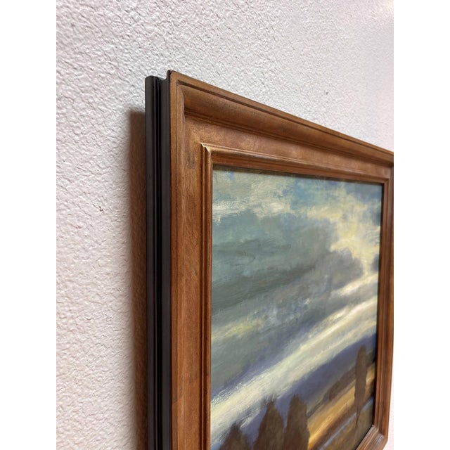 Contemporary Shadows Across the Land by Seth Winegar | Oil Painting of a landscape with trees and clouds For Sale - Image 3 of 4