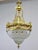 Neoclassical Circa 1920 Neoclassical Gilt Brass and Frosted Cut Glass Pendant Fixture For Sale - Image 3 of 11