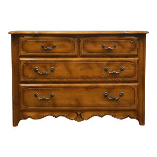 Ethan Allen Country French Collection Solid Birch 48" Low Chest of Drawers 26-5301 - 236 Finish For Sale