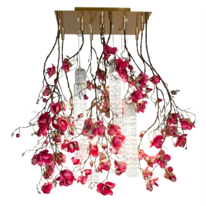 Flower Power Fuchsia Magnolia Chandelier from VGnewtrend, Italy