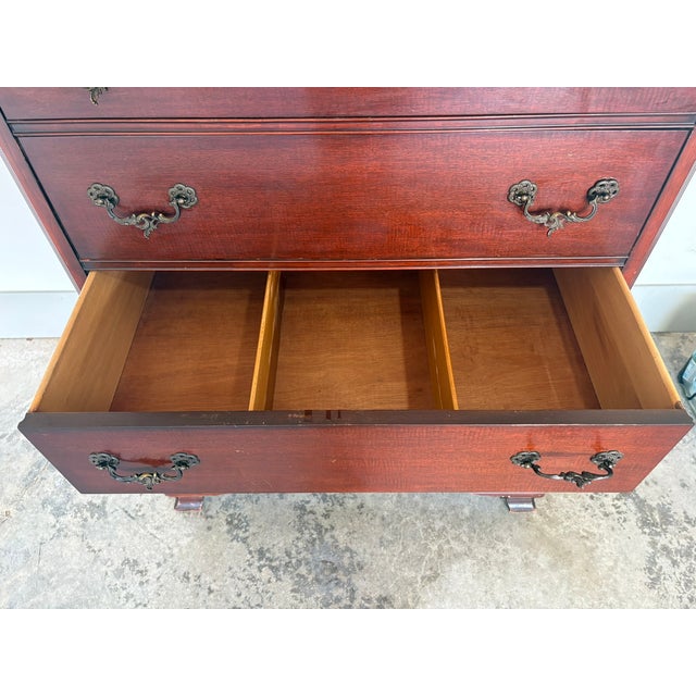 1940s Vintage Drexel “Wentworth House Group” Mahogany 5-Drawer Highboy Chest, Model No. 2130-2 - Circa 1940s For Sale - Image 5 of 8