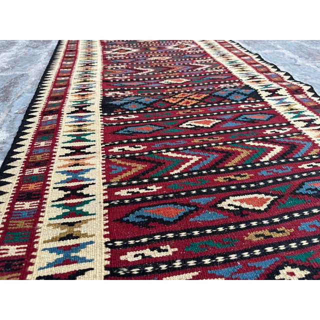 1980s Turkish Tribal Flat Weave Kilim Runner For Sale - Image 4 of 6
