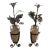 Antique French Tole Flowers in Pottery Urns- Pair For Sale