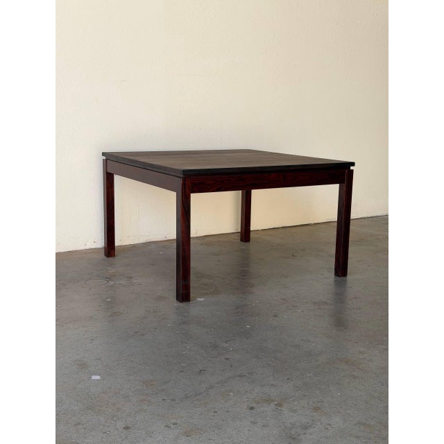 Vintage Danish Rosewood Square Coffee Table – Mid Century Modern Scandinavian Accent Table For Sale - Image 11 of 11