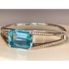 32 Ct Natural Aqua & Diamond Bangle /Bracelet in 18 Karat White Gold 46 Grams For Sale - Image 16 of 18