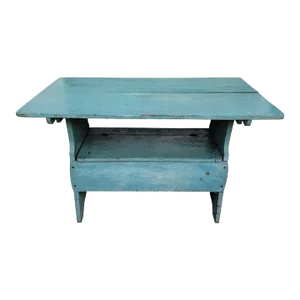 19Thc Original Powder Blue Hutch Table or Bench