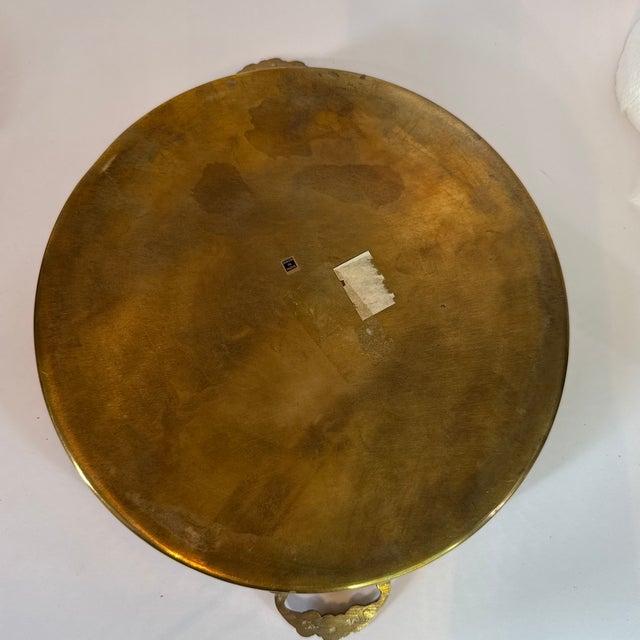 1940s Art Deco Style Brass Round Tray For Sale - Image 6 of 6