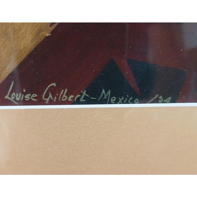 1930s Louise Gilbert 1934 Mexico Pair of Exotic Oils on Paper For Sale - Image 5 of 5