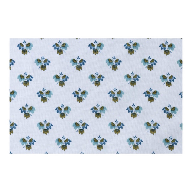 Full-Width Alice Sergeant Beatrice Fabric Remnant in Avocado For Sale