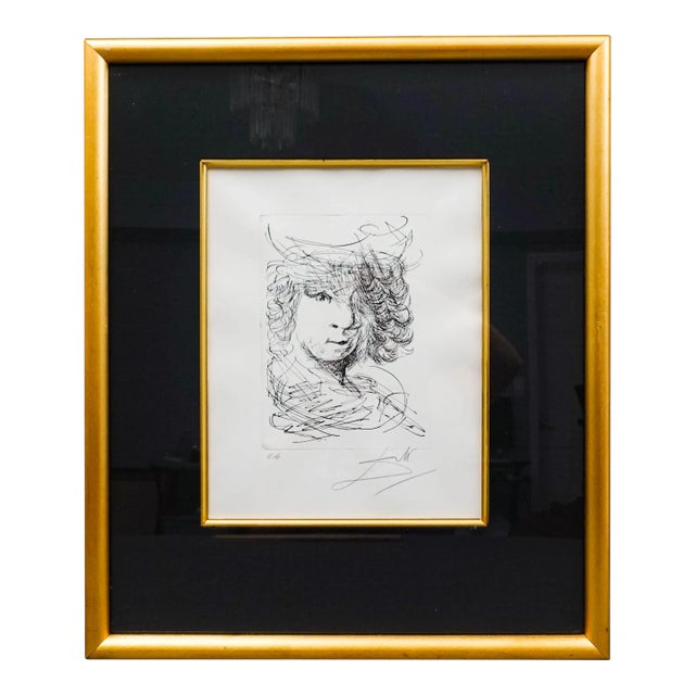 Salvador Dali Signed Rembrandt Van Rijn Etching Immortals of Art Artist Edition For Sale