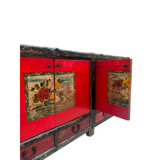 Chinese Black and Red Lacquered Sideboard, 1930s For Sale - Image 5 of 6