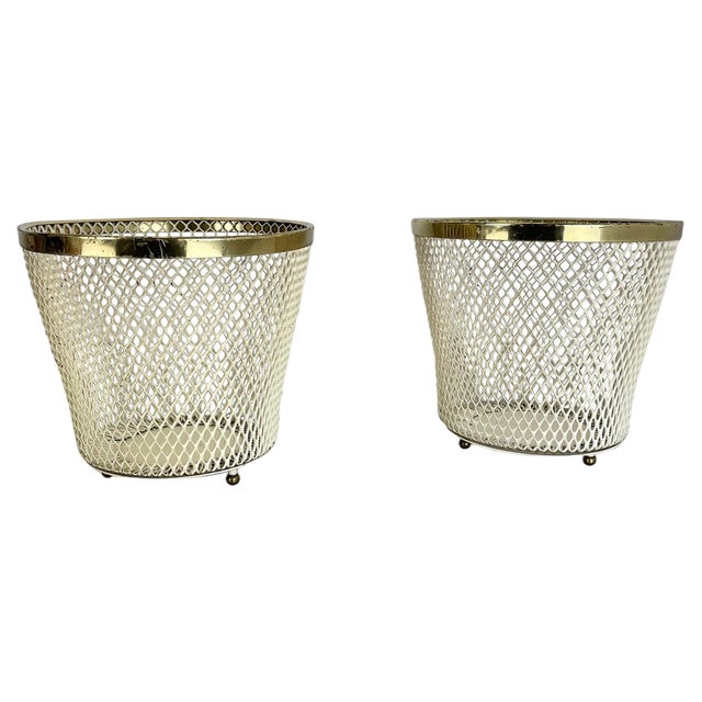 Flower Pots attributed to Mathieu Matégot, France, 1950, Set of 2 For Sale