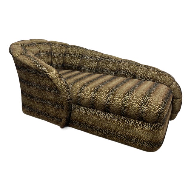 Vintage Vladimir Kagan Styled Post Modern Scallop Chaise Lounge For Sale