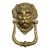 Antique English Brass Lion Head Door Knocker For Sale