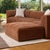 Terra Cotta Upholstered Ottoman For Sale - Image 4 of 4