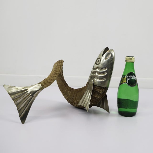 1970s Mexican ram's horn in fish form For Sale - Image 12 of 17