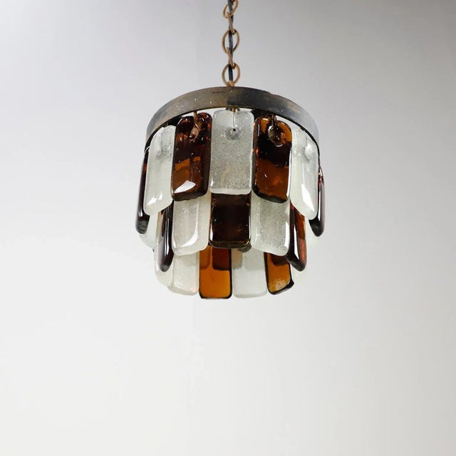 We offer this Feders hand blown glass chandelier designed by Felipe Delfinger, Feders, Cuernavaca, Mexico. Using recycled...