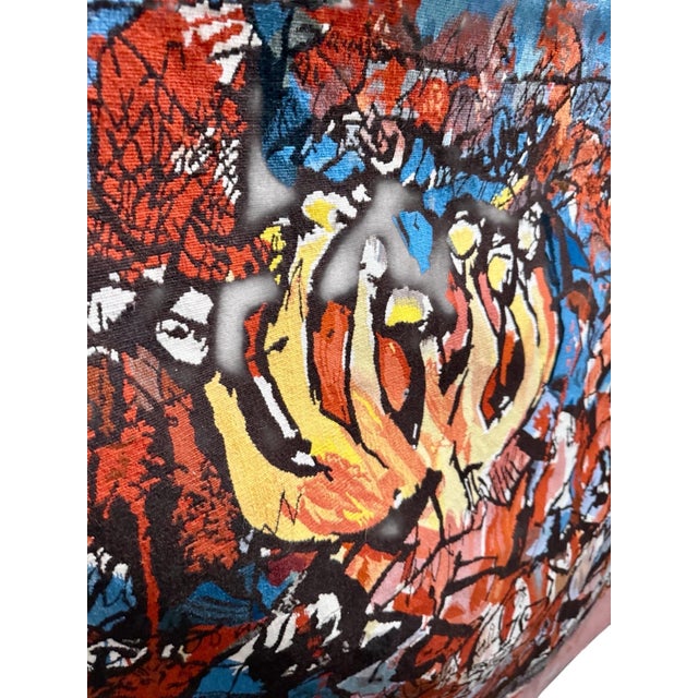 Abraham Rattner, Abraham Rattner Large Expressionist Hand Woven Israeli Aubusson Wool Tapestry, c.1950's For Sale - Image 9 of 13