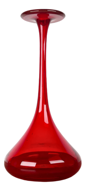Vintage German Red Glass Solifleur Vase by Cari Zalloni for WMF, 1970s