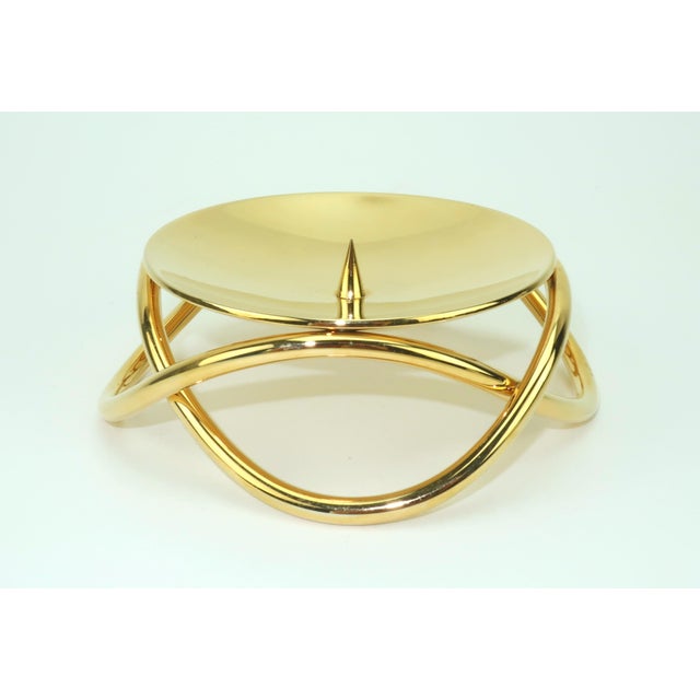 Mid-Century Modern Georg Jensen Gold Glow Candle Holder With Box For Sale - Image 3 of 11