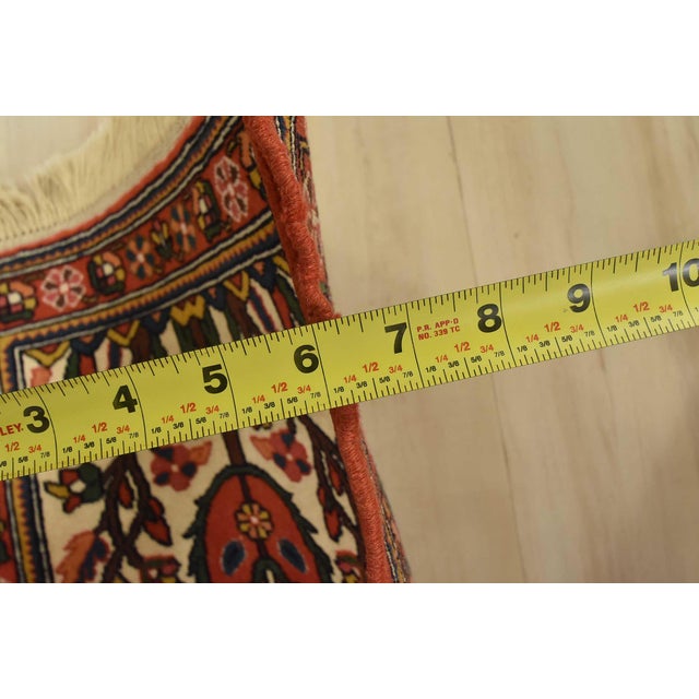 Ghoochan Rug 2′ X 2’11” Ivory Wool Vintage Traditional Hand-Knotted Carpet For Sale In Philadelphia - Image 6 of 7