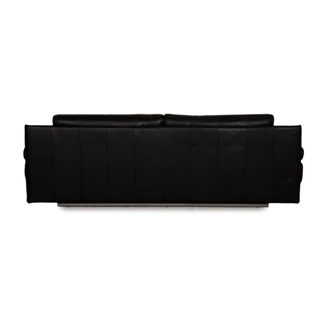 Black 6500 Leather Three-Seater Couch with Function by Rolf Benz For Sale - Image 10 of 12