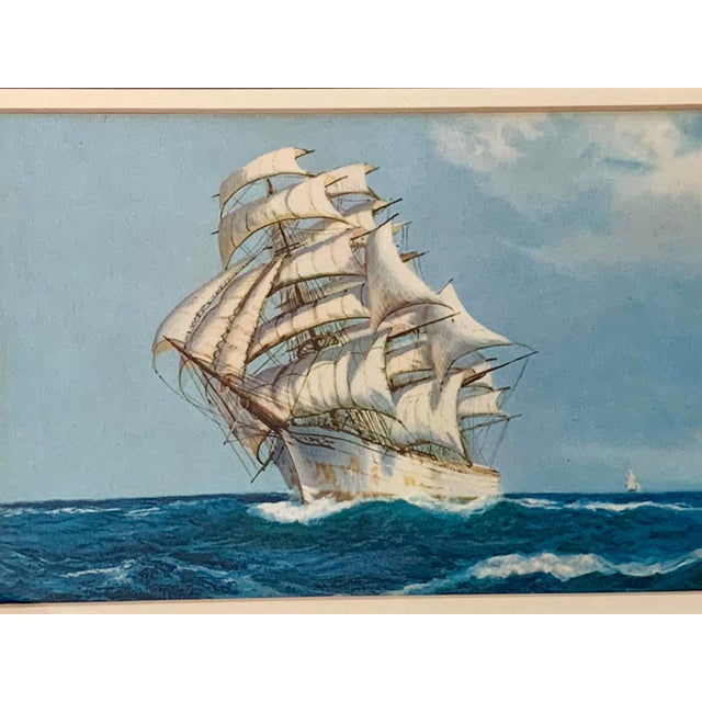 Early 20th Century Antique Tall Ship Framed Art Print Chairish