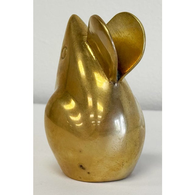 Large Vintage Solid Brass Mouse Paper Weight Decorative Accessory For Sale In Kansas City - Image 6 of 9