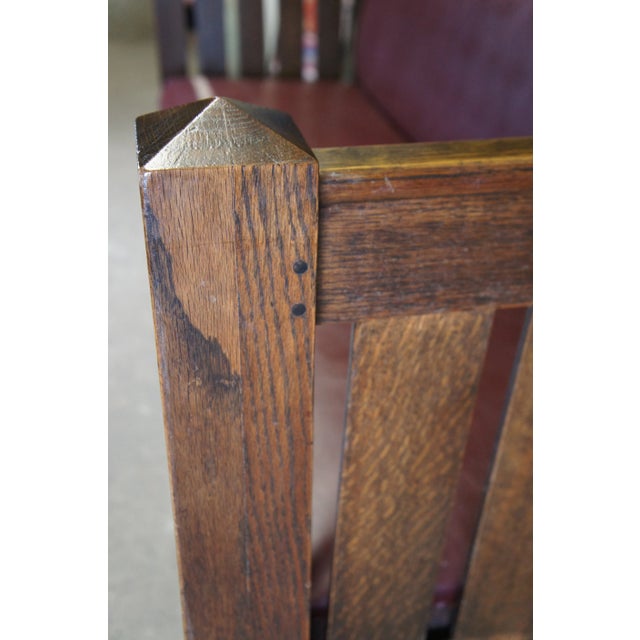 Late 19th Century Late 19th Century Antique Kroehler Mission Quartersawn Oak Sofa Couch Unifold Davenport Bed For Sale - Image 5 of 12