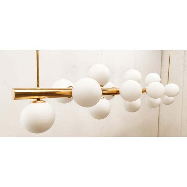 Sputnik Brass Suspension with 16 Glass Shades For Sale - Image 10 of 17