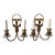 Antique Louis XIV Style Brass Bronze Two-Arm Wall Sconces Pair of Two For Sale