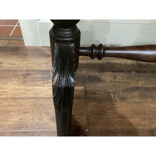 1800’s Antique Art Nouveau Victorian Solid Walnut Desk Carved Feet Excellent Brown With Letter Holder For Sale - Image 14 of 18