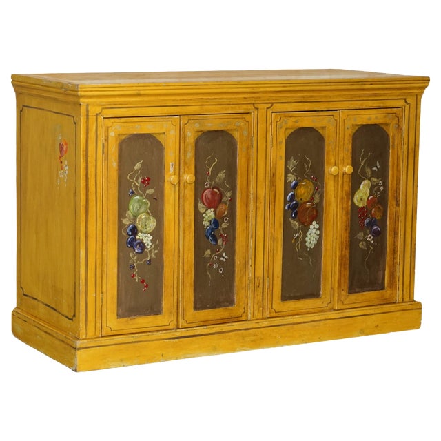 French Hand Painted Pine Housekeepers Sideboard, 1860s For Sale
