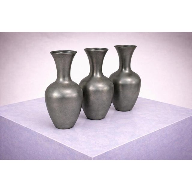 1970s Swedish Modern Pewter Vases by Schreuder & Olsson, 1970s, Set of 3 For Sale - Image 5 of 7