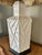 Vintage Hollywood Regency White Ceramic Hexagonal Bamboo Relief Table Lamp For Sale - Image 4 of 11