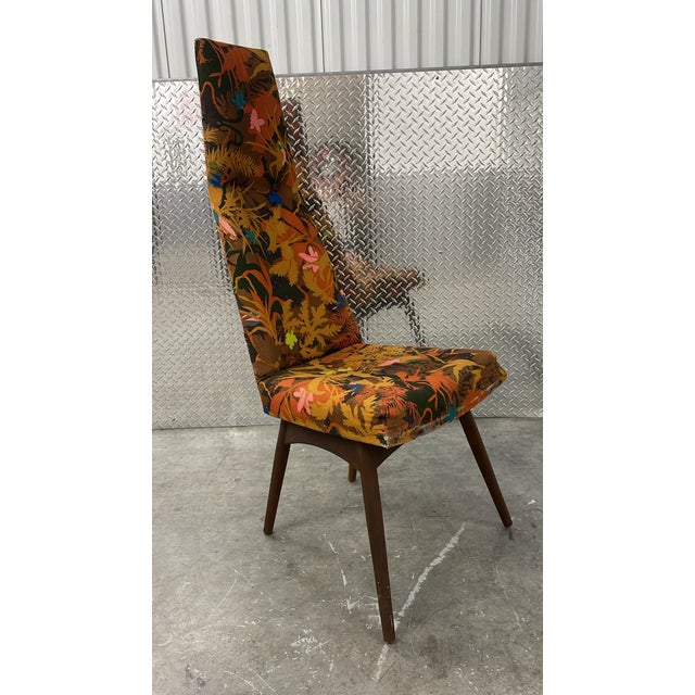 1960s Attributed to Adrian Pearsall High Back Slim-Jim Chairs Model 2051c for Craft Associates Set of 5 For Sale In Miami - Image 6 of 11