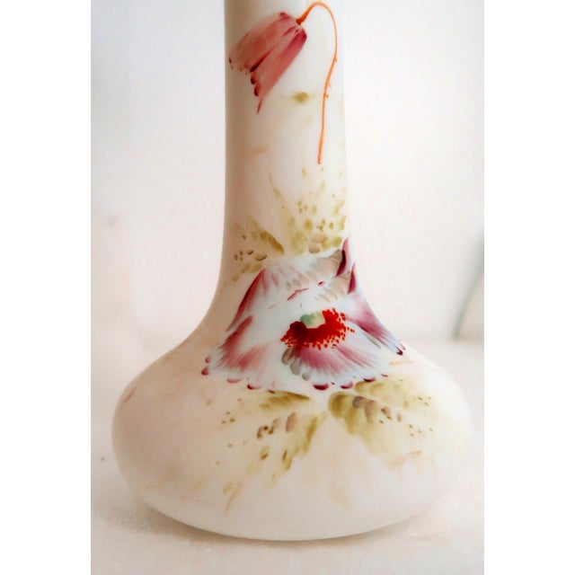 Lovely Tall Vintage Hand-Painted Porcelain Vase For Sale - Image 18 of 18