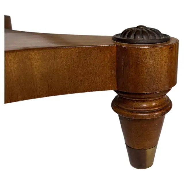 Pair of Weiman "Heirloom" Round Mahogany and Marble Pedestal Side Tables, MCM For Sale - Image 10 of 13