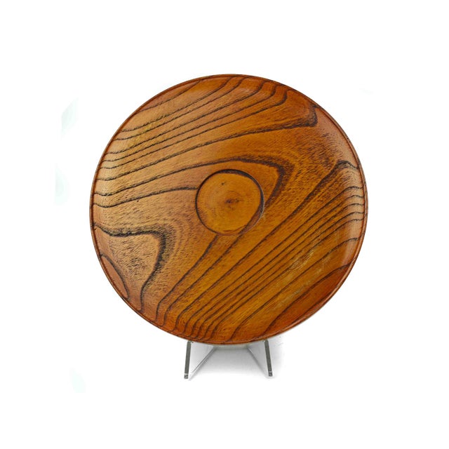 Mid 20th Century Handmade Japanese Zelkova Wood Large Rice Container Lidded Bowl With Tray For Sale - Image 14 of 14