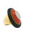 1970s Italian 18K Yellow Gold Coral, Diamond, and Black Onyx Cocktail Ring For Sale - Image 4 of 10
